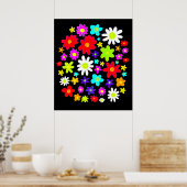 Colorful Flowers Poster (Keuken)