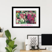 Colorful Flowers Poster (Thuiskantoor)