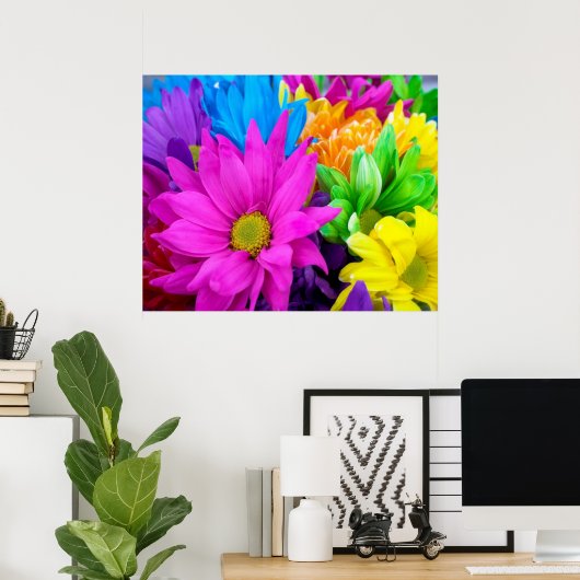 Colorful Flowers Poster (Thuiskantoor)