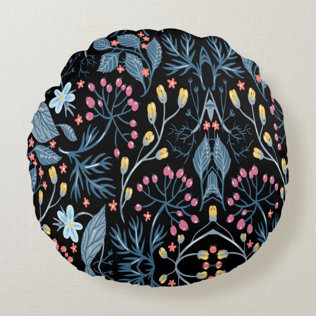Colorful Flowers Rond Kussen (Voorkant)