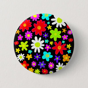 Colorful Flowers Ronde Button 5,7 Cm