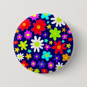 Colorful Flowers Ronde Button 5,7 Cm