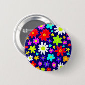 Colorful Flowers Ronde Button 5,7 Cm (Voorkant /achterkant)