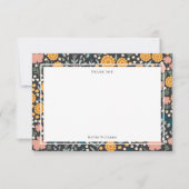 Colorful Flowers Roze Oranje Modern Bedankkaart (Voorkant)