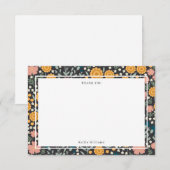 Colorful Flowers Roze Oranje Modern Bedankkaart (Voorkant / Achterkant)