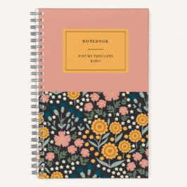 Colorful Flowers Roze Oranje Quote Notitieboek
