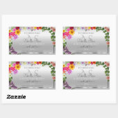 Colorful Flowers Silver Monogramed Product Labels (Vel)