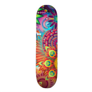 Colorful Flowers Skateboard