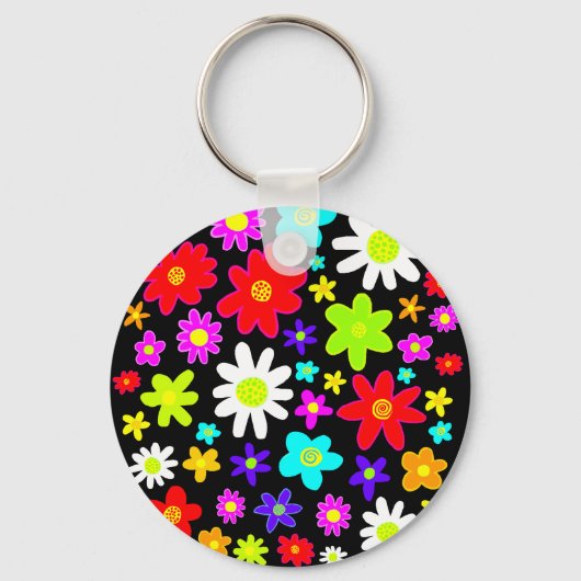 Colorful Flowers Sleutelhanger (Voorkant)
