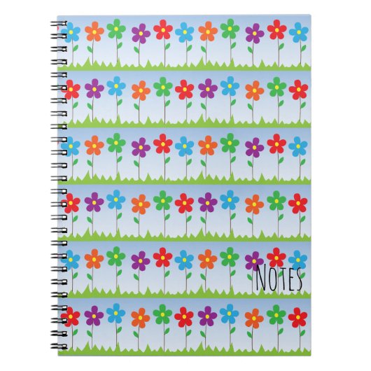 Colorful Flowers Spiral notebook Notitieboek (Voorkant)