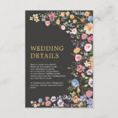 Colorful Flowers Spring Wildflower WeddenDetails Informatiekaartje (Voorkant)