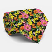 Colorful Flowers Stropdas (Opgerold)