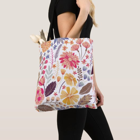 Colorful Flowers Tote Bag