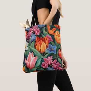 Colorful Flowers Tote Bag