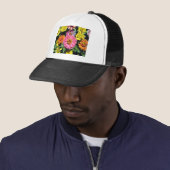 Colorful Flowers Trucker Pet (In situ)