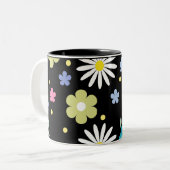 Colorful Flowers Tweekleurige Koffiemok (Voorkant links)