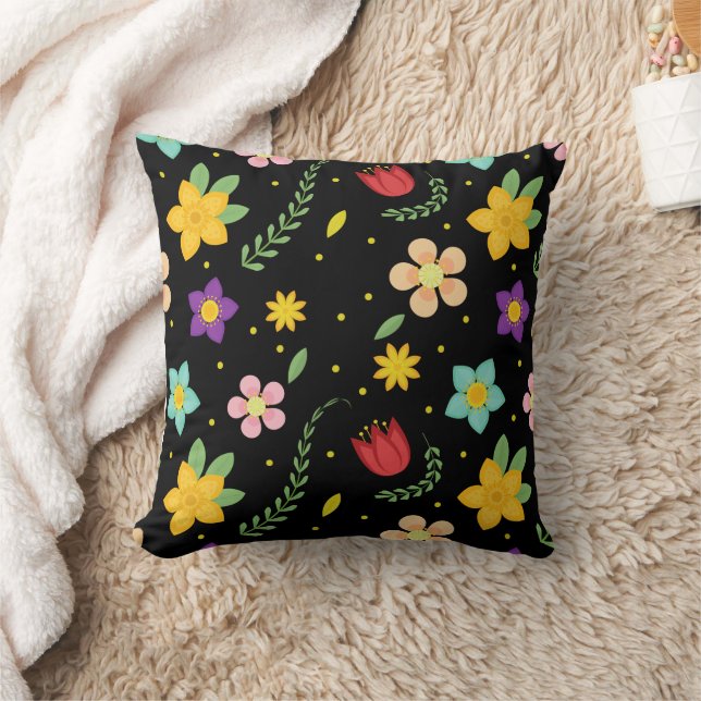 Colorful Flowers Waterverf Cute Kussen (Deken)