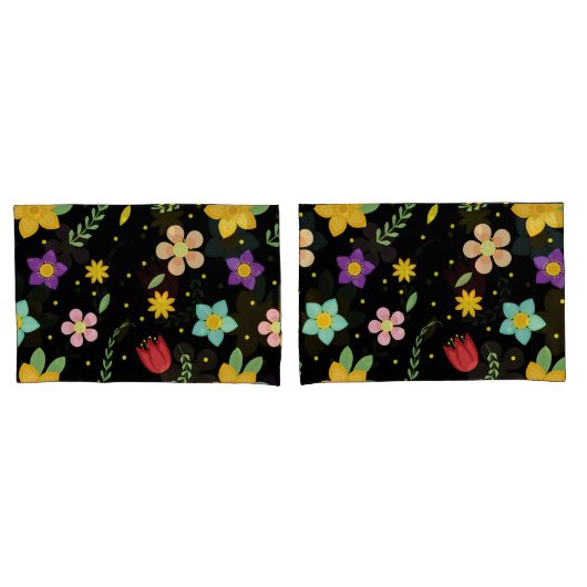 Colorful Flowers Waterverf Cute Kussensloop (Voorkant-Set)