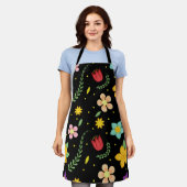 Colorful Flowers Waterverf Cute Schort (Gedragen)