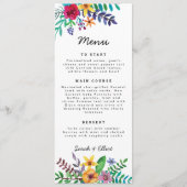 Colorful Flowers Weddenschap Flat Menu (Voorkant)