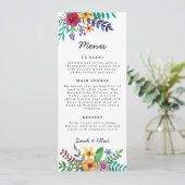 Colorful Flowers Weddenschap Flat Menu (Staand voorkant)
