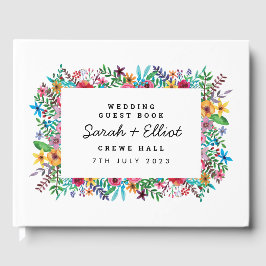 Colorful Flowers Wedding Guestbook Gastenboek