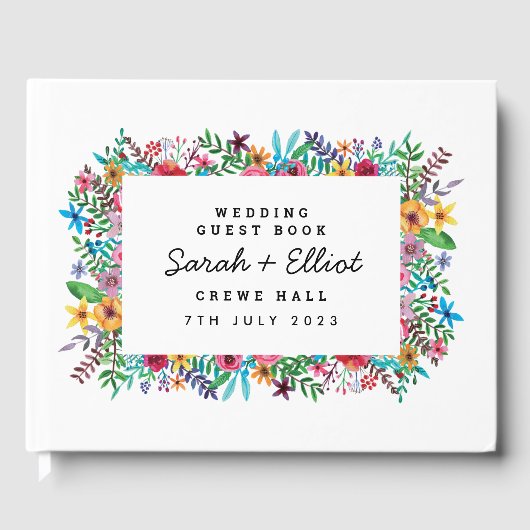 Colorful Flowers Wedding Guestbook Gastenboek (Voorkant)