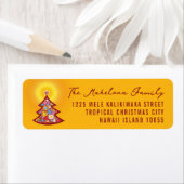 Colorful Flowers Whimsical Tree Address Etiket (Insitu)