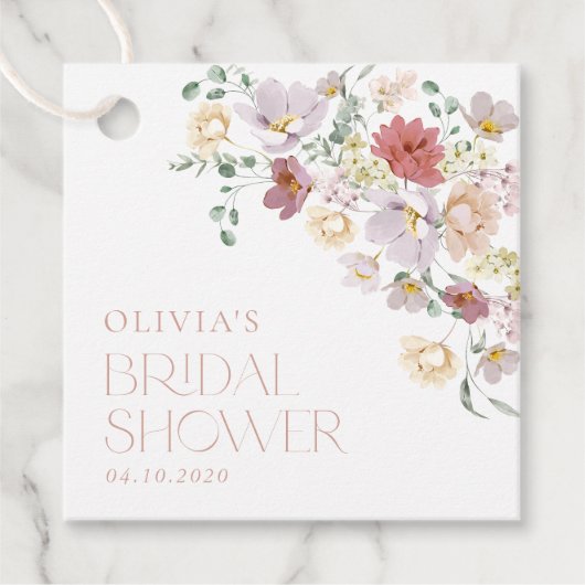 Colorful Flowers, Wildbloemen, Boho, Vrijgezellenf Bedankjes Labels (Voorkant)