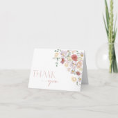 Colorful Flowers, Wildbloemen, Boho, Vrijgezellenf Bedankkaart (Voorkant)