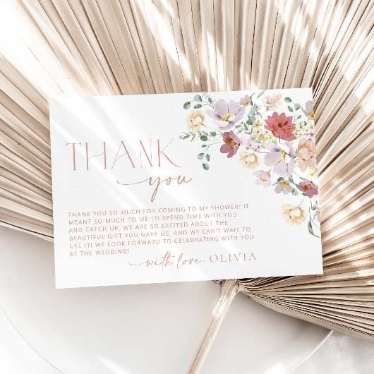 Colorful Flowers, Wildbloemen, Boho, Vrijgezellenf Bedankkaart