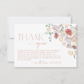 Colorful Flowers, Wildbloemen, Boho, Vrijgezellenf Bedankkaart (Voorkant)