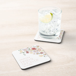 Colorful Flowers, Wildbloemen, Boho, Vrijgezellenf Bier Onderzetter