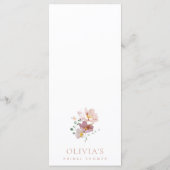 Colorful Flowers, Wildbloemen, Boho, Vrijgezellenf Menu (Achterkant)