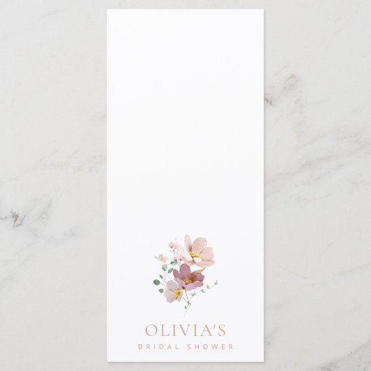 Colorful Flowers, Wildbloemen, Boho, Vrijgezellenf Menu (Achterkant)