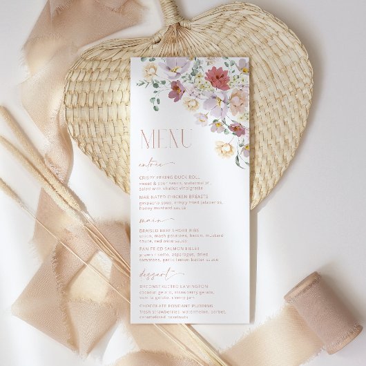 Colorful Flowers, Wildbloemen, Boho, Vrijgezellenf Menu