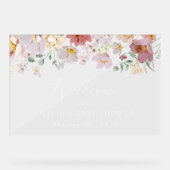 Colorful Flowers, Wildflowers, Baby Shower Welcome Acryl Bord (Voorkant)