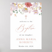 Colorful Flowers, Wildflowers, Baptism Welcome Poster (Voorkant)