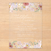 Colorful Flowers, Wildflowers, Boho, Baby Shower Acryl Uitnodigingen (Voorkant)