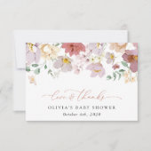 Colorful Flowers, Wildflowers, Boho, Baby Shower Bedankkaart (Voorkant)