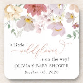 Colorful Flowers, Wildflowers, Boho, Baby Shower Bier Onderzetter (Voorkant)