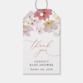 Colorful Flowers, Wildflowers, Boho, Baby Shower Cadeaulabel (Voorkant)