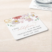 Colorful Flowers, Wildflowers, Boho, Baby Shower Kartonnen Onderzetters (Schuin)