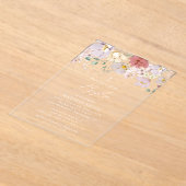 Colorful Flowers, Wildflowers, Boho, Baptism Acryl Uitnodigingen (Laagn)