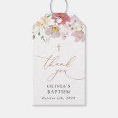 Colorful Flowers, Wildflowers, Boho, Baptism Cadeaulabel (Voorkant)
