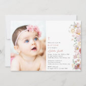 Colorful Flowers, Wildflowers, Boho, Baptism Kaart (Voorkant)