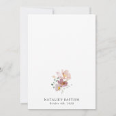 Colorful Flowers, Wildflowers, Boho, Baptism Kaart (Achterkant)