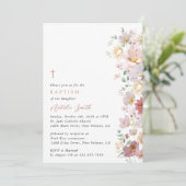 Colorful Flowers, Wildflowers, Boho, Baptism Kaart (Staand voorkant)