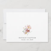 Colorful Flowers, Wildflowers, Boho, Baptism Kaart (Achterkant)