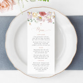 Colorful Flowers, Wildflowers, Boho, Baptism Menu